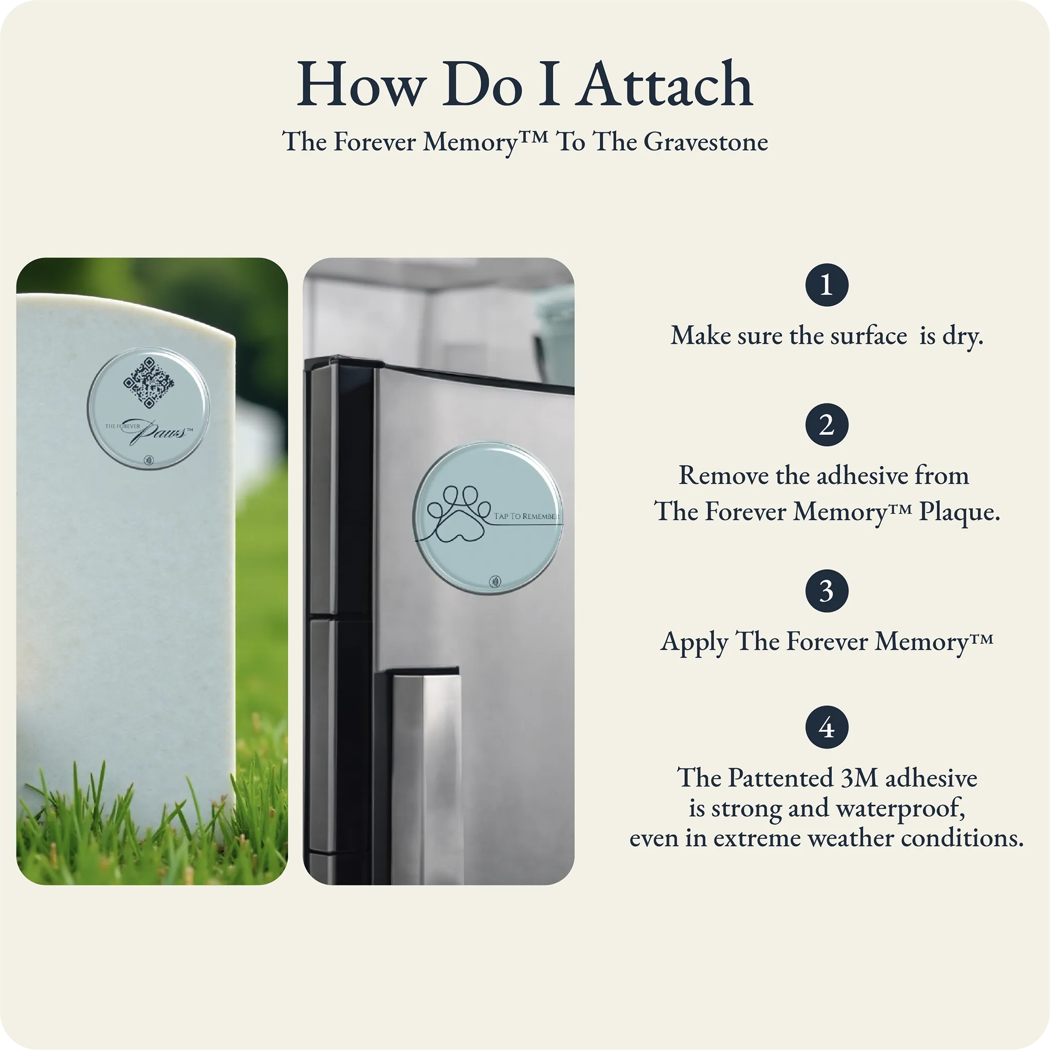 How to attach the Forever Memory plaque